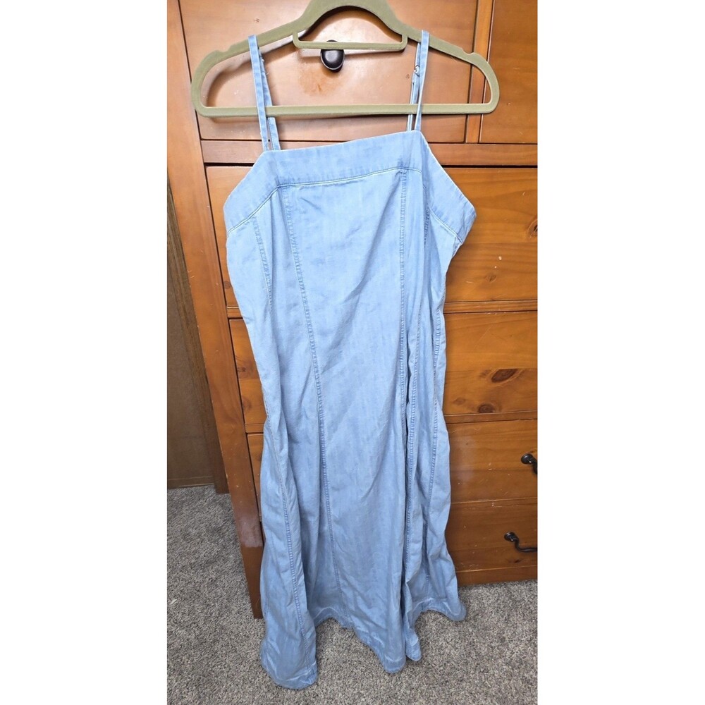 Banana Republic Factory Denim Maxi Dress Size Large Light Wash Sleeveless